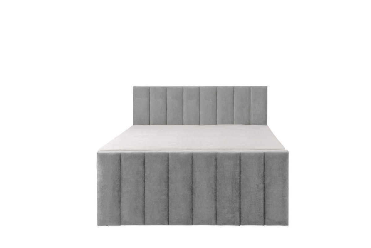 BOXSPRINGBETT VELTRA mit Topper und Bettkasten, Grau, 120x200 cm - Grau, Textil (120/200cm) - KS Home Concept
