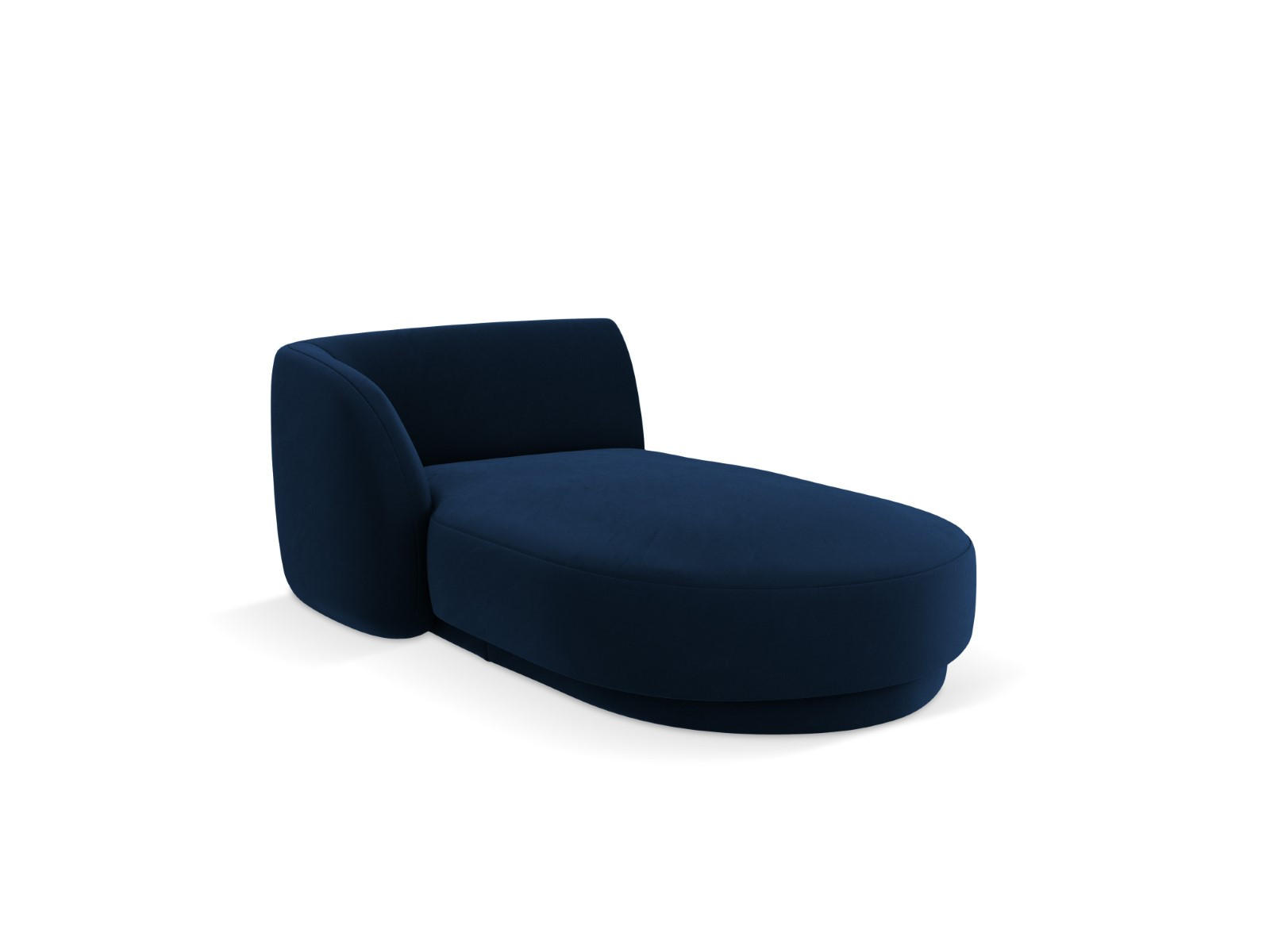 CHAISELONGUE links Miley aus Samt königsblau - Blau, Textil (90/70/156cm) - Micadoni