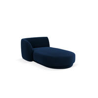 CHAISELONGUE links Miley aus Samt königsblau - Blau, Textil (90/70/156cm) - Micadoni