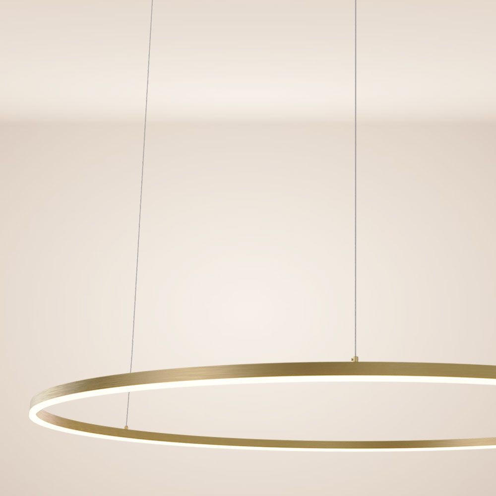 LED-HÄNGELAMPE Ring Gold Ø 120cm - Goldfarben, Metall (120/1.3/3.3cm) - s.luce