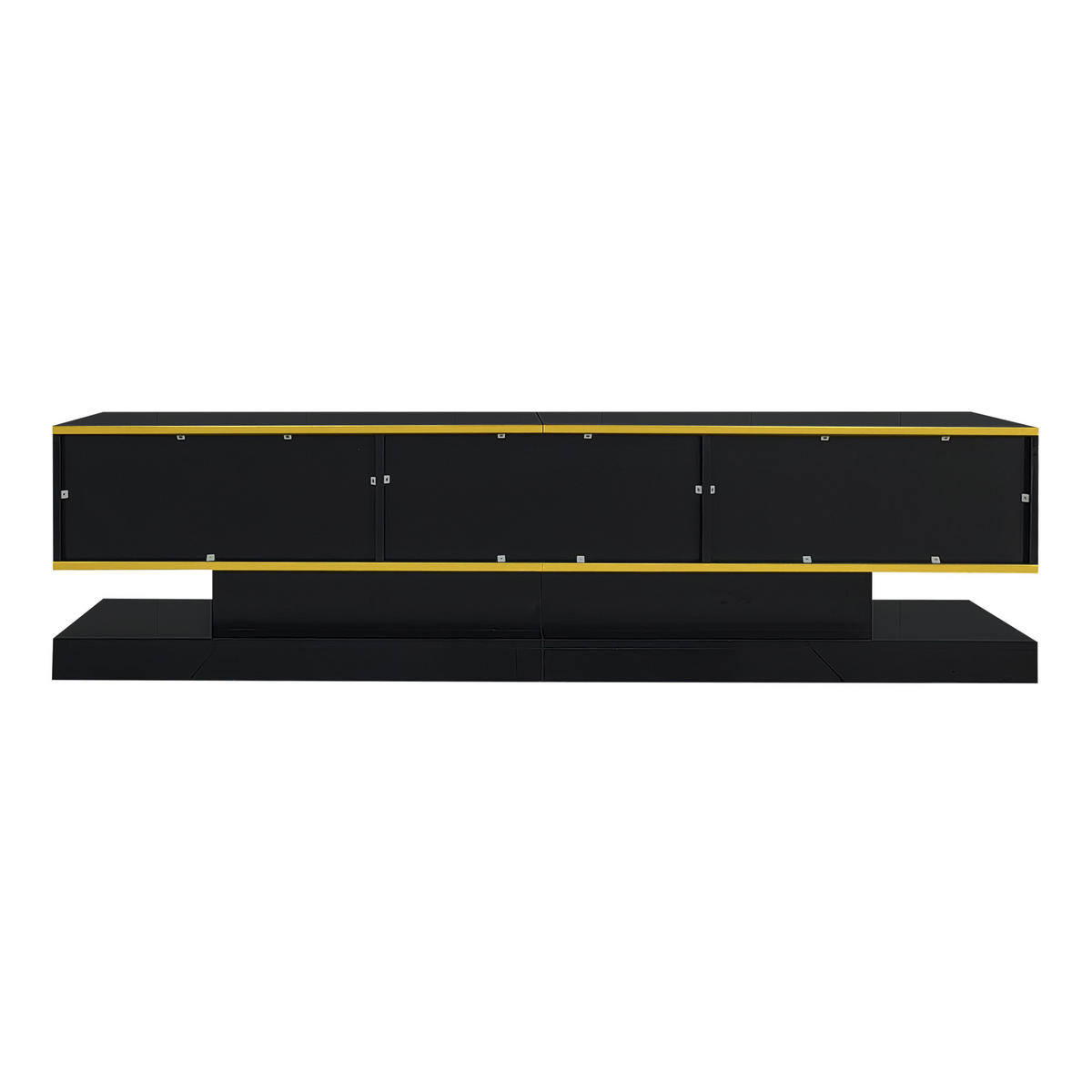 TV-SCHRANK 180x38cm Modern Hochglanz 3 Schubladen 1 Fach LED Farbwechsel - Schwarz, Holz (47.63/15.24/106.68cm) - FLIEKS