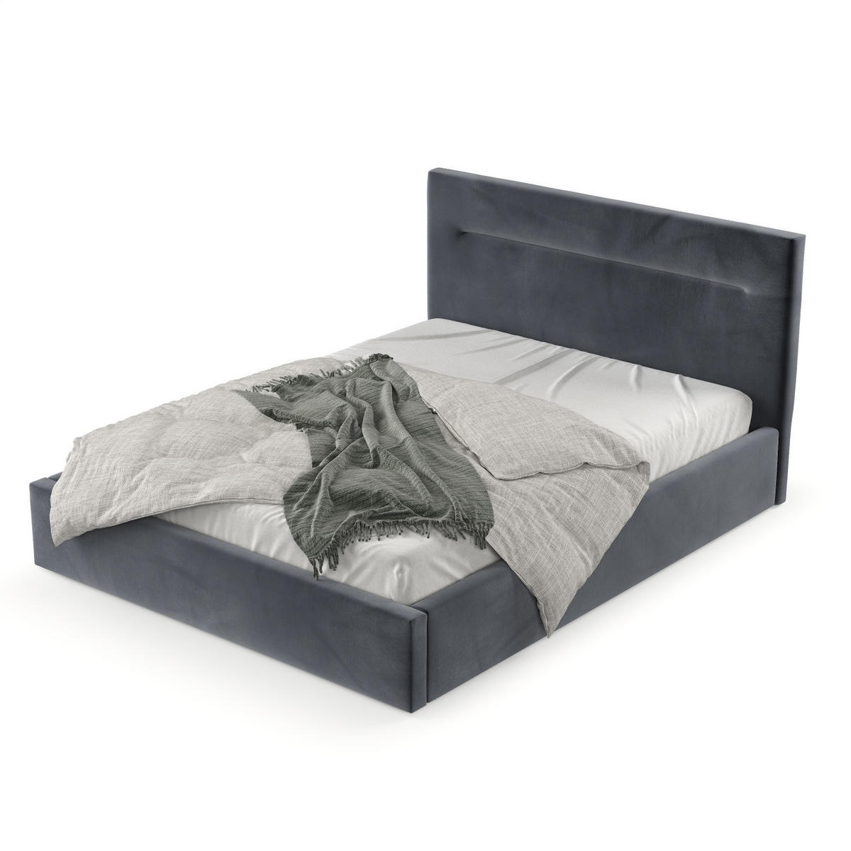 POLSTERBETT Liline 180/200 cm Dunkelgrau im Kronos Stoff - Dunkelgrau/Schwarz, Holz/Holzwerkstoff (180/200cm) - AltaBeds