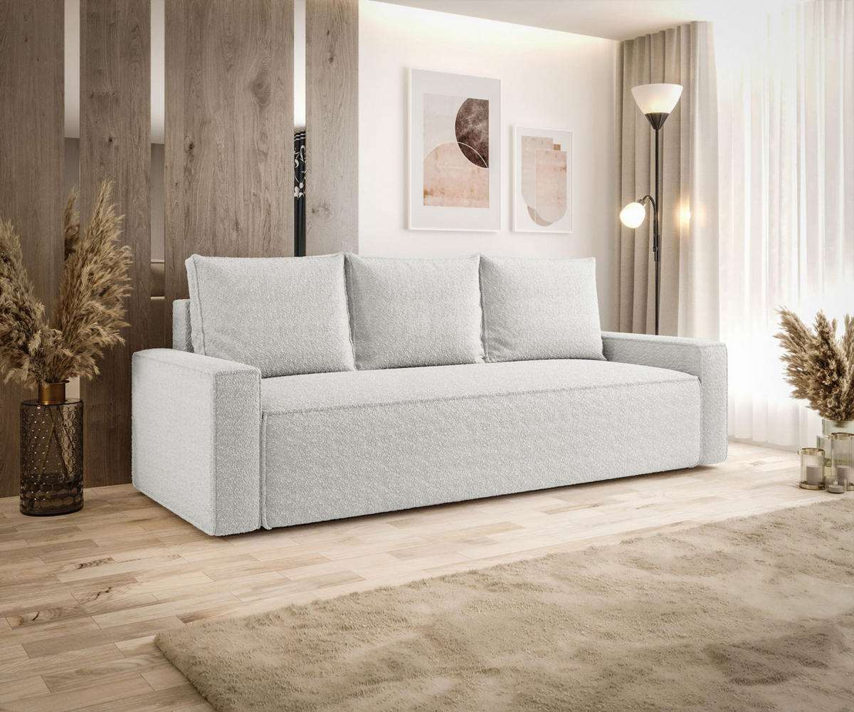 SOFA mit Schlaffunktion SAVIO Quelle 01 - Weiß, Textil (232/90/90cm) - Bedante