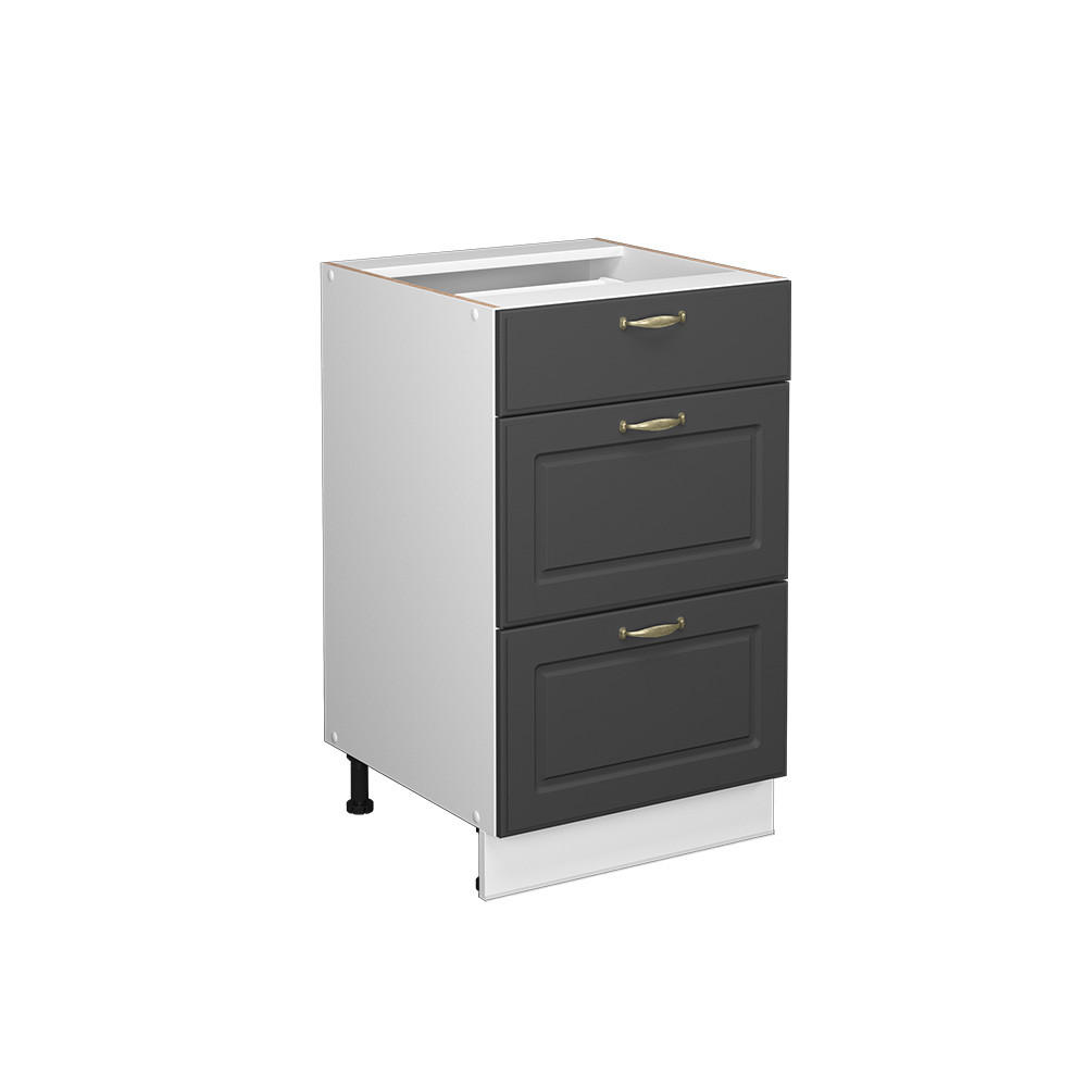 KÜCHENUNTERSCHRANK Fame-Line Anthrazit-Gold 50 cm ohne AP - Anthrazit/Weiß, Holzwerkstoff (50/82/51.6cm) - Vicco