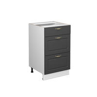 KÜCHENUNTERSCHRANK Fame-Line Anthrazit-Gold 50 cm ohne AP - Anthrazit/Weiß, Holzwerkstoff (50/82/51.6cm) - Vicco