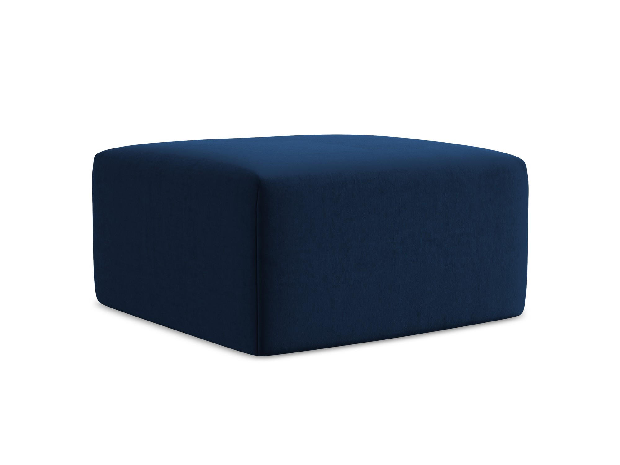 POUF Samt Stoff Blau - Türkis/Schwarz, Holzwerkstoff/Kunststoff (75/37/75cm) - Makamii