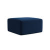 POUF Samt Stoff Blau - Türkis/Schwarz, Holzwerkstoff/Kunststoff (75/37/75cm) - Makamii