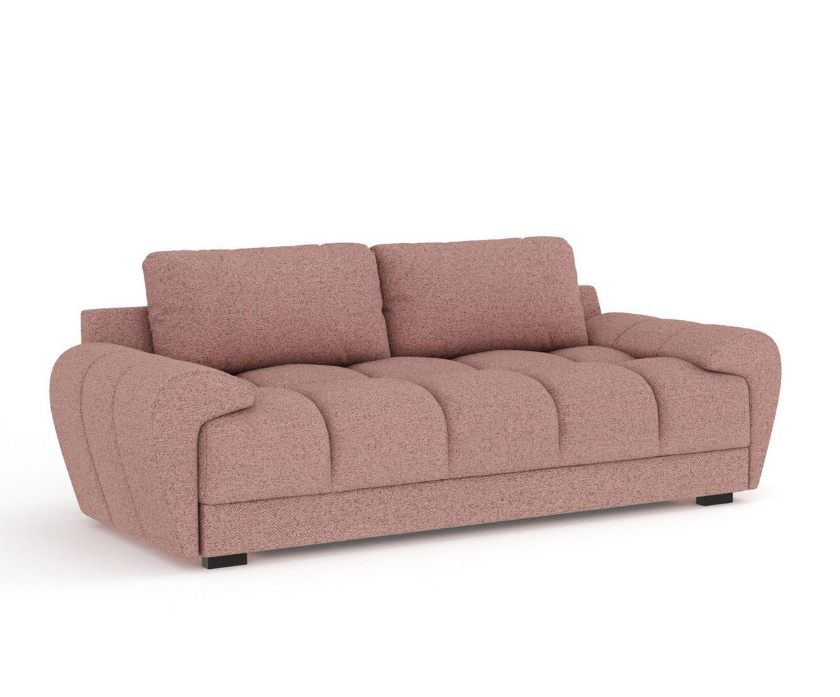 3-SITZER SOFA Peebles Rosa Webstoff - Pink/Schwarz, Holz/Holzwerkstoff (244/90/101cm) - Maison de Reve