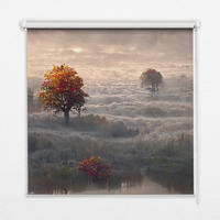 VNÚTORNÁ roleta - okenná roleta - roleta - 130x140 cm - Stromy v hmle - sivá, plast (130/140/0.5cm) - TULUP
