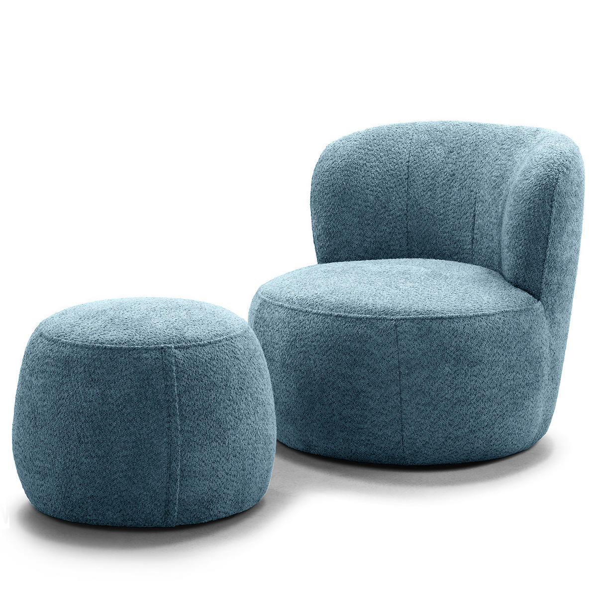 POLSTERHOCKER - Schwarz/Hellblau, Kunststoff/Textil (59/45/59cm) - home24