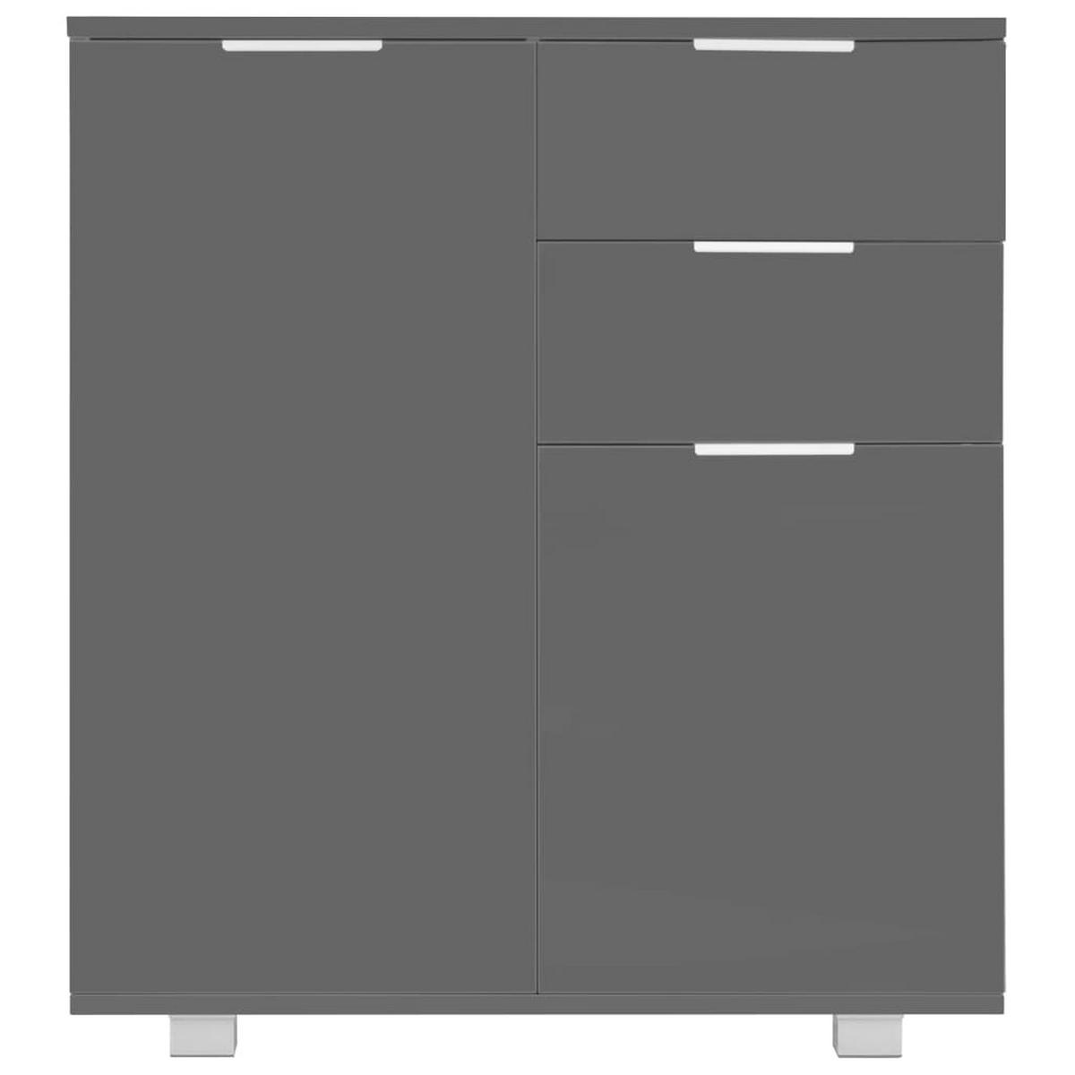SIDEBOARD Hochglanz-Grau 71x35x80 cm Holzwerkstoff - Grau, Holzwerkstoff (71/80/35cm) - furnicato