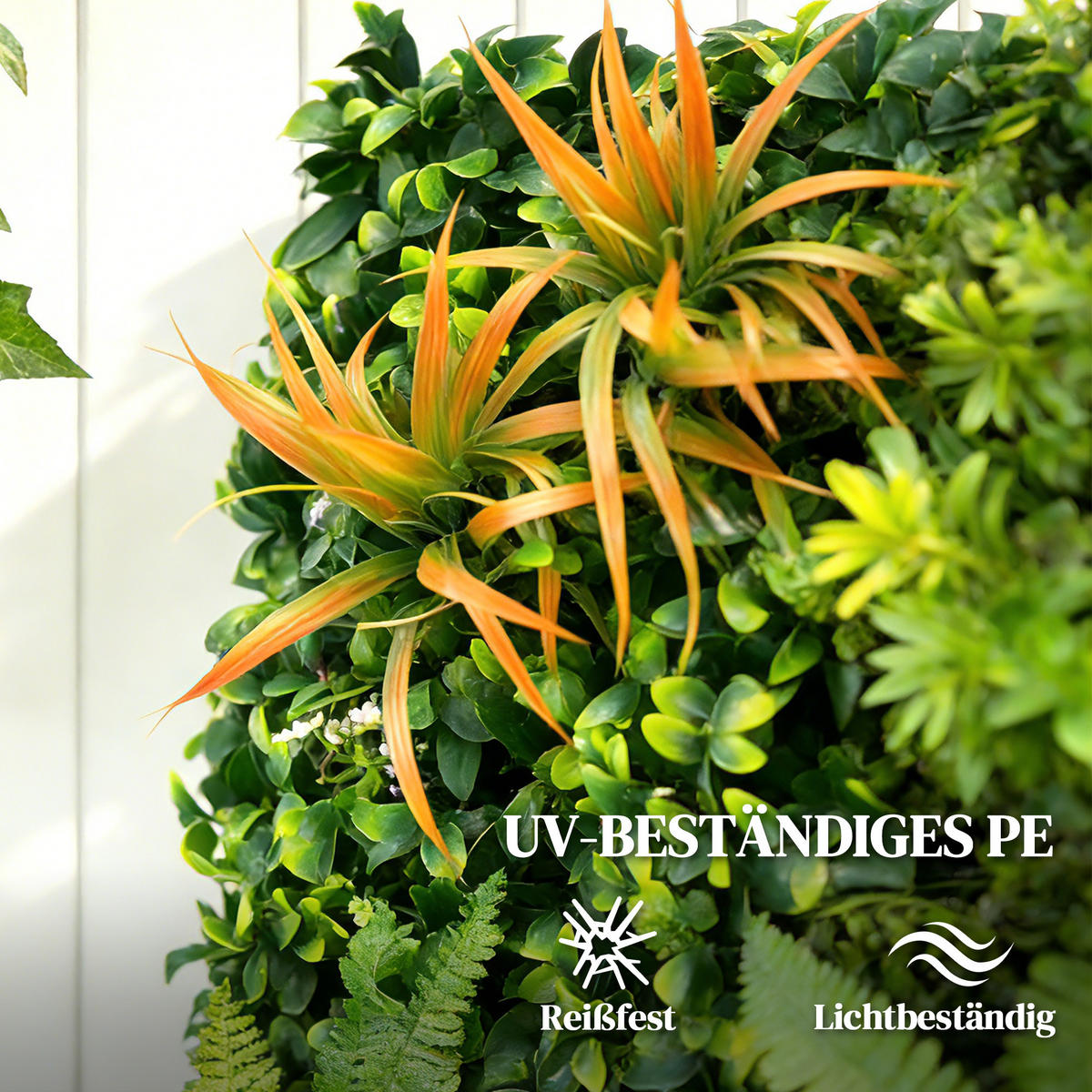 KÜNSTLICHE-HECKE PE Bunt - Grün, Kunststoff (100/1cm) - Outsunny