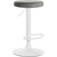 BARHOCKER Pontius Samt weiß grau - Weiß/Grau, Textil/Metall (38.5/81/38.5cm) - TPFLiving
