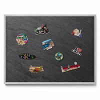 MAGNETTAFEL 80x60 cm Silberner Rahmen Steinwand Struktur - Brombeere, Metall (80/60/0.4cm) - TULUP