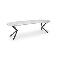 ESSTISCH rund ausziehabar Marmor - Schwarz 100x75 cm - Schwarz, Holzwerkstoff (100/100/75cm) - designimpex