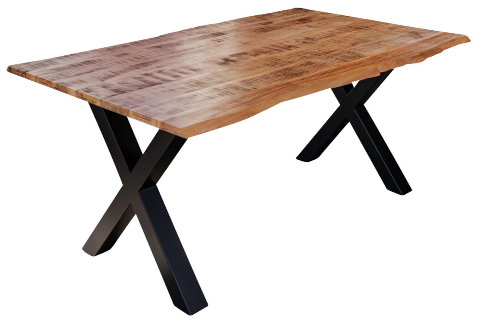 ESSTISCH DORA X - Beige/Schwarz, Holz/Metall (80/140/77cm) - SAM