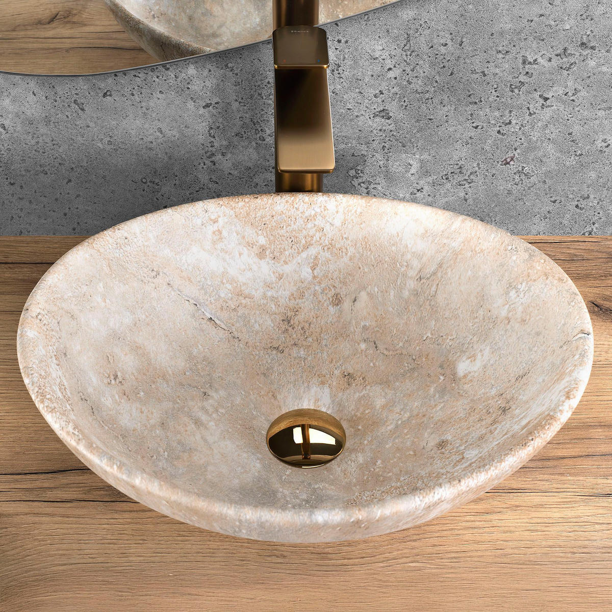 AUFSATZWASCHBECKEN Rea Sofia Savana Matt - Beige, Keramik (34.5/15/41cm) - REA