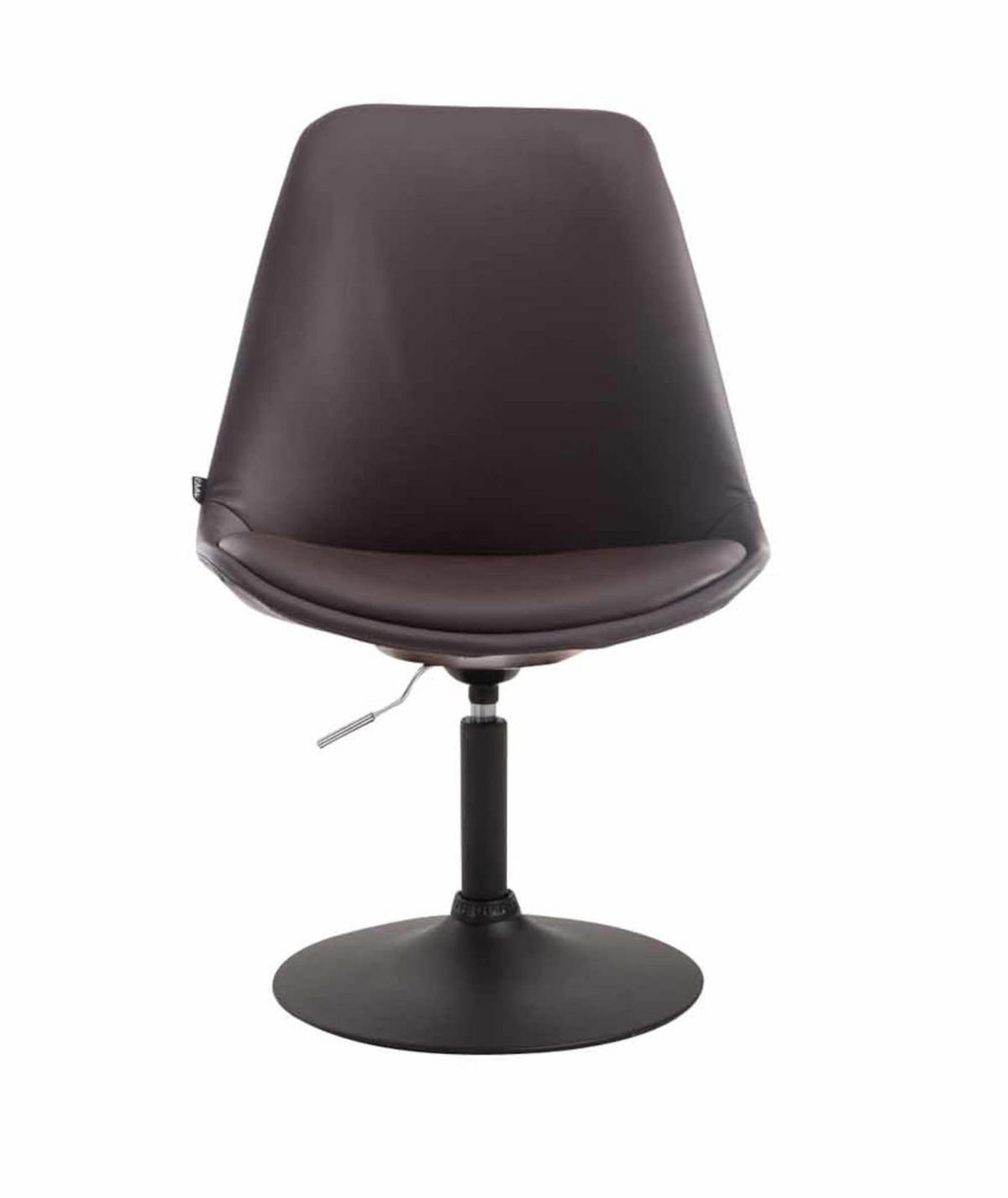 DREHSTUHL 4er Set Lederlook braun - Schwarz/Braun, Textil/Metall (48/76/57cm) - CLP