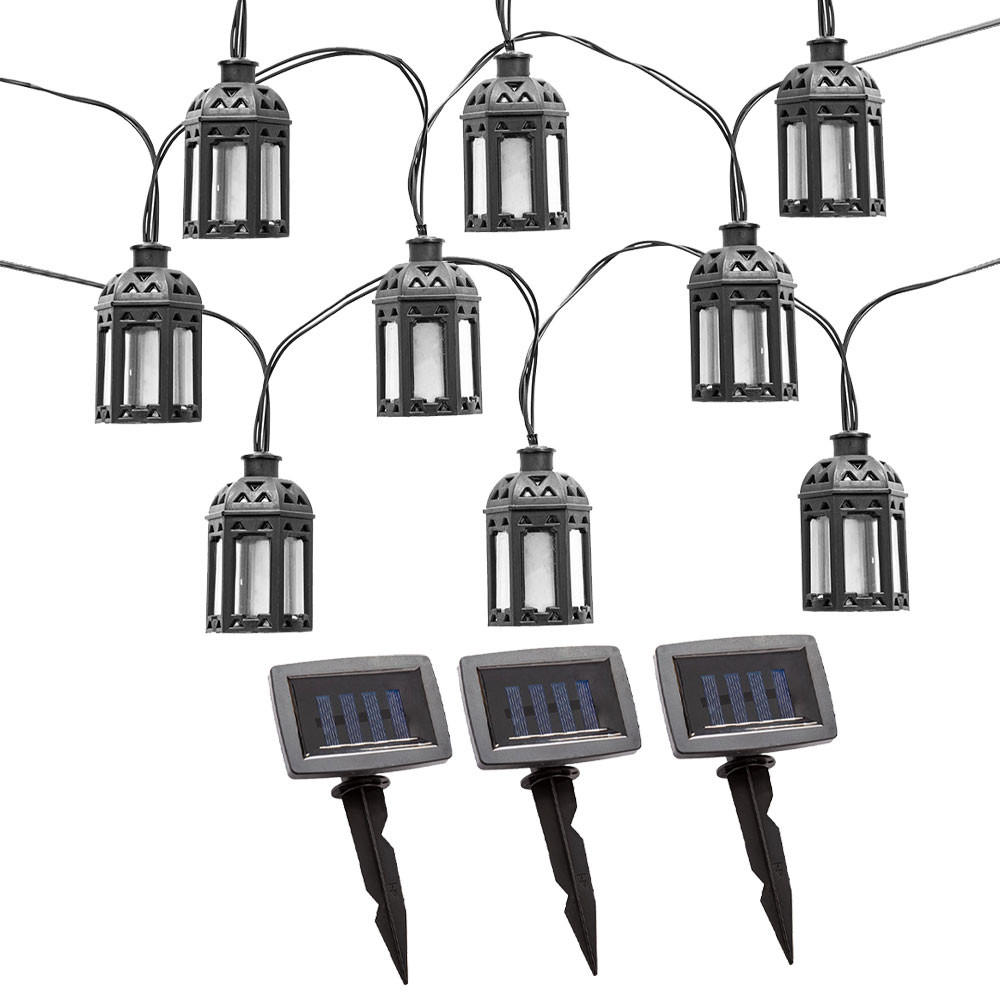 LED AUSSENLEUCHTE Solar Lichterkette Schwarz - Schwarz, Kunststoff (200/3/6cm) - Nowa