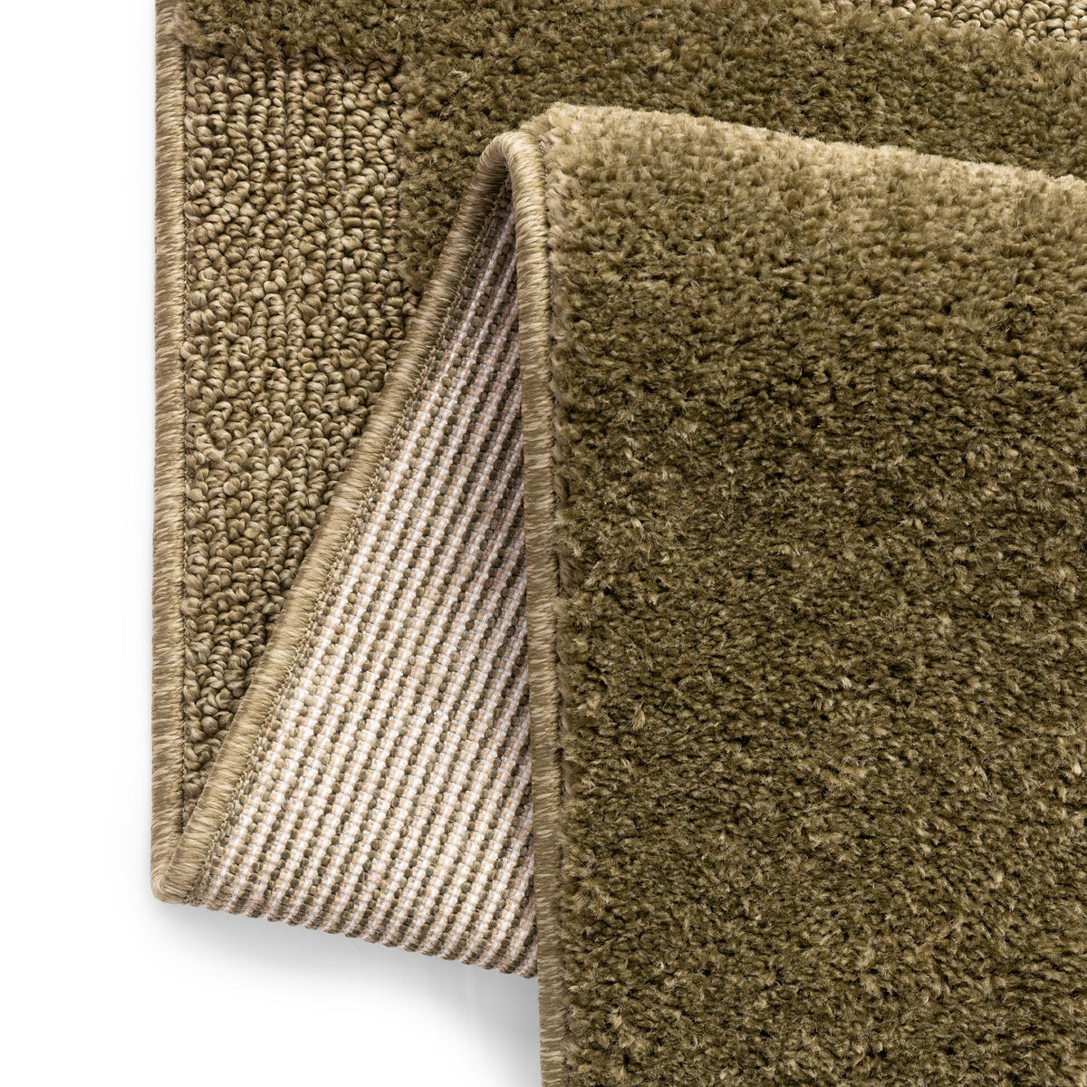 KURZFLORTEPPICH RELIEVO oliv abstrakt 3D-Struktur 80/150 cm - Olivgrün, Textil (80/150cm) - Tapiso