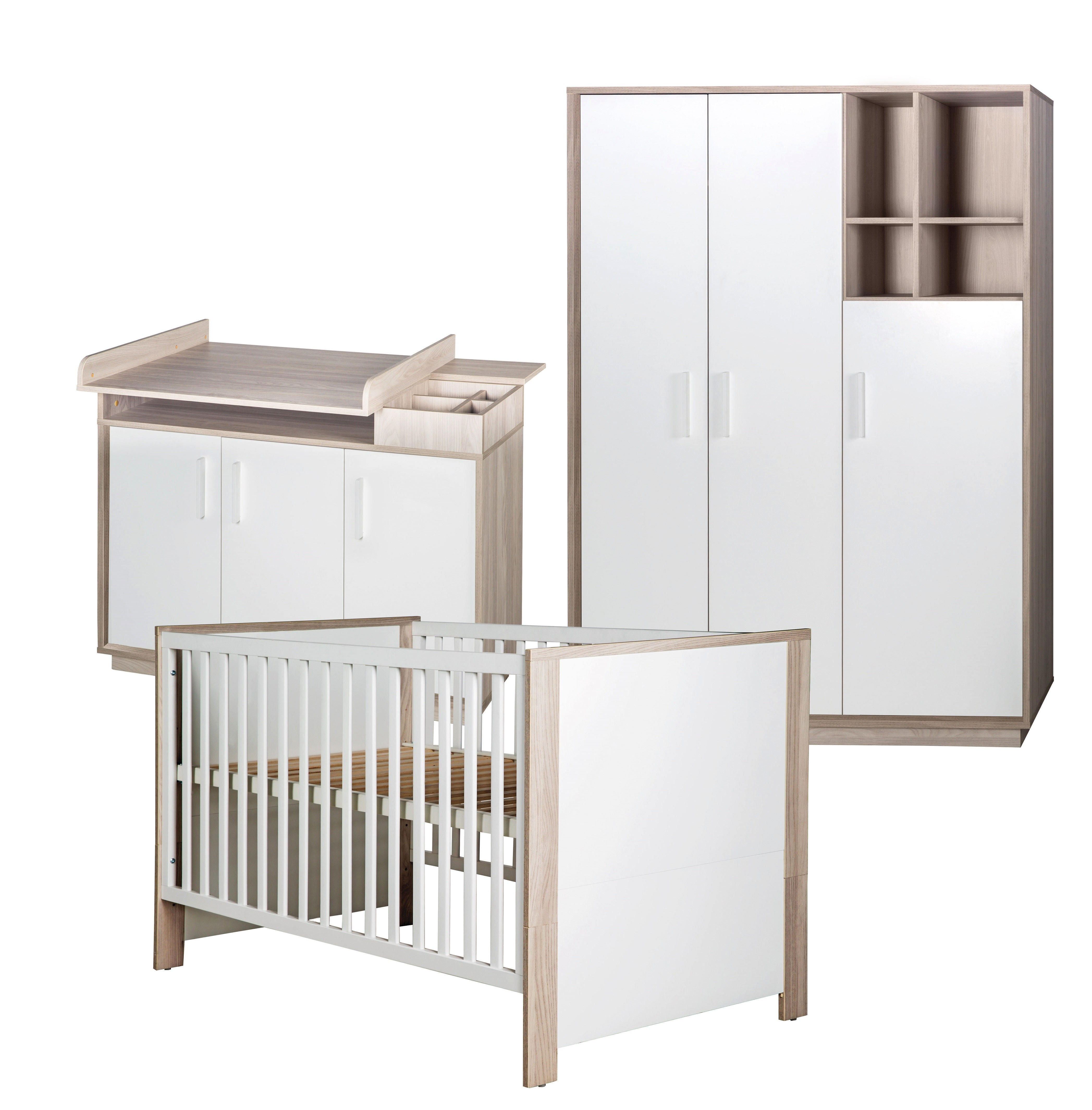 BABYZIMMER-SET Olaf 3-teilig - Weiß, Holzwerkstoff (76/82/142.5cm) - Roba