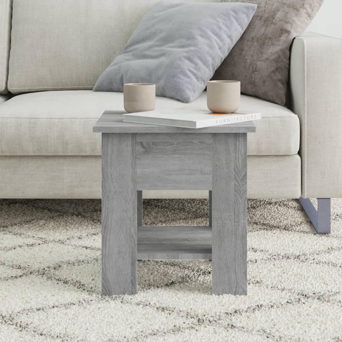 COUCHTISCH Grau Sonoma 40x40x42 cm Holzwerkstoff - Grau, Holzwerkstoff (40/40/42cm) - furnicato