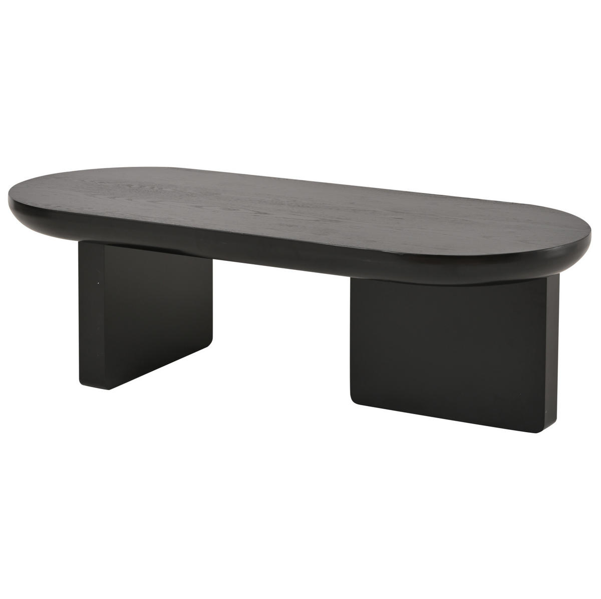 COUCHTISCH 119,7/49,8/35,5 cm in Schwarz aus MDF, oval und minimalistisch - Schwarz, Holzwerkstoff (49.8/119.7/35.5cm) - BEAOK