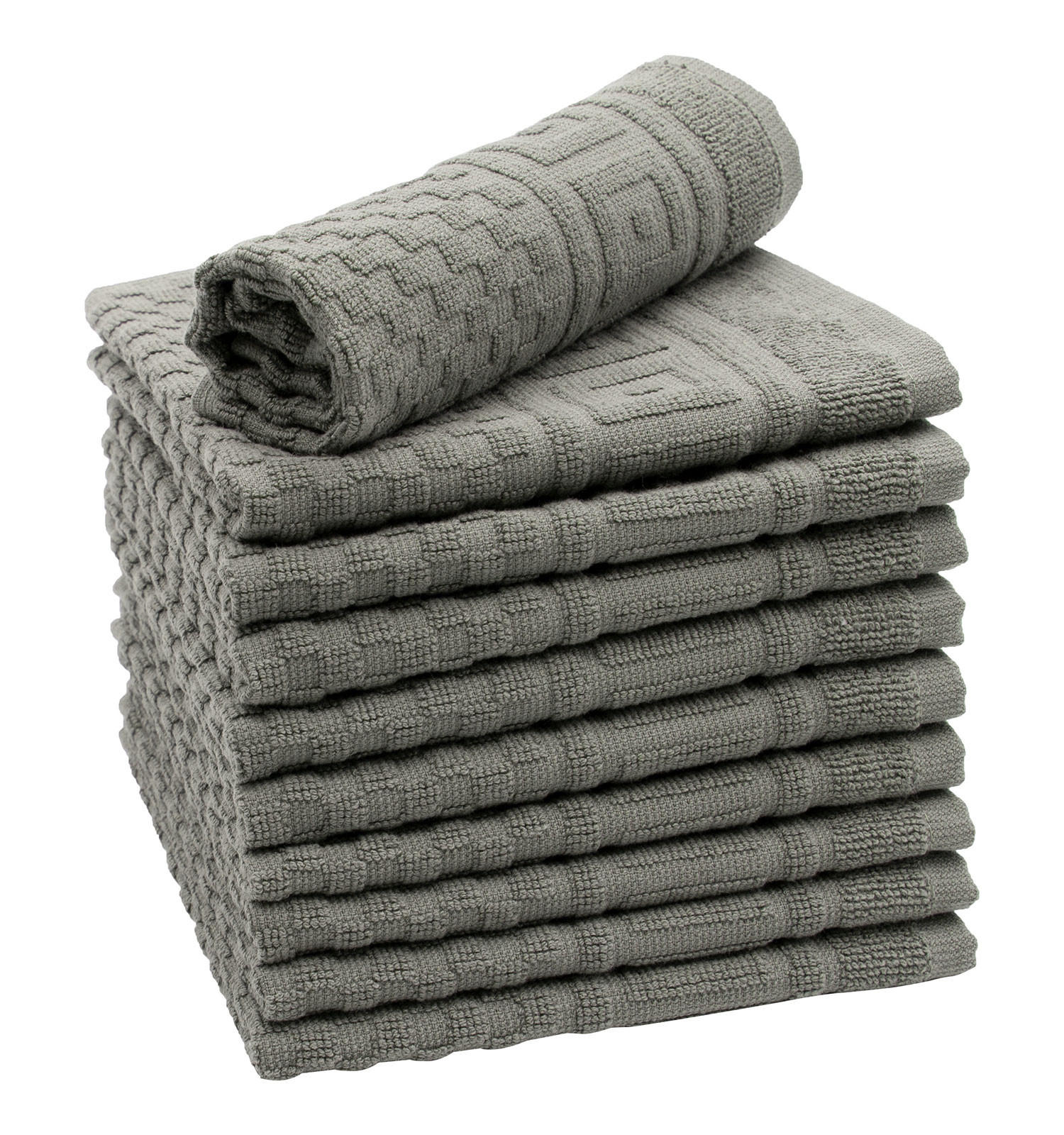 SEIFTÜCHER, 10er-Set, 30x30 cm, 100% Baumwolle, Grau - Anthrazit, Textil (30/30cm) - Zollner
