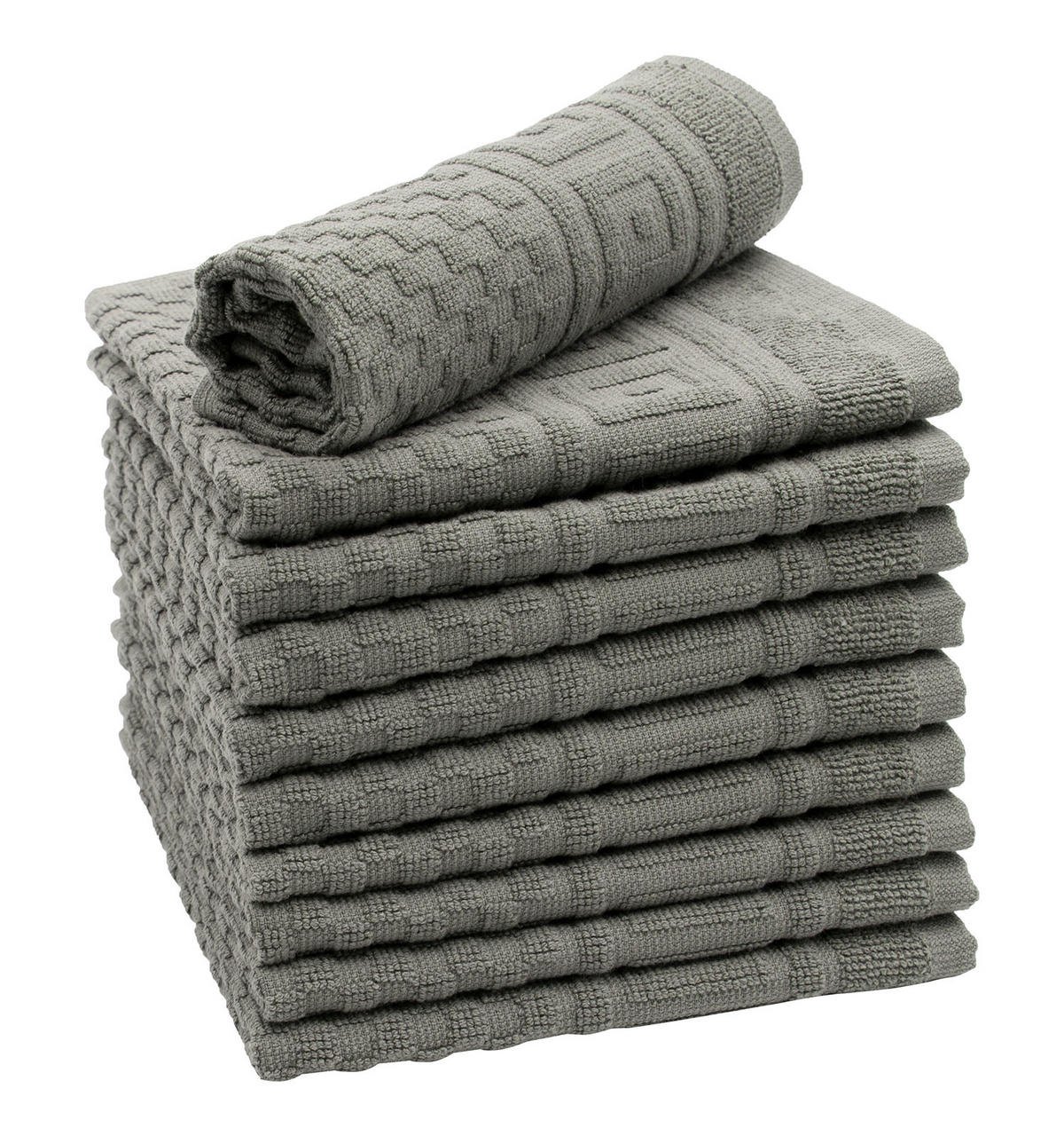 SEIFTÜCHER, 10er-Set, 30x30 cm, 100% Baumwolle, Grau - Anthrazit, Textil (30/30cm) - Zollner