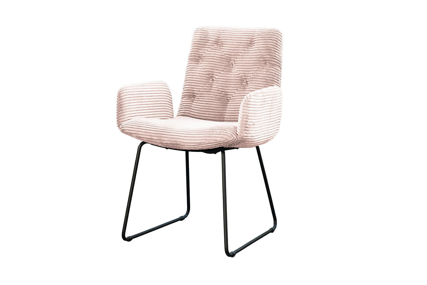 STUHL NEW CHARME Pink Cord - Pink, Textil (59/87/66cm) - KAWOLA