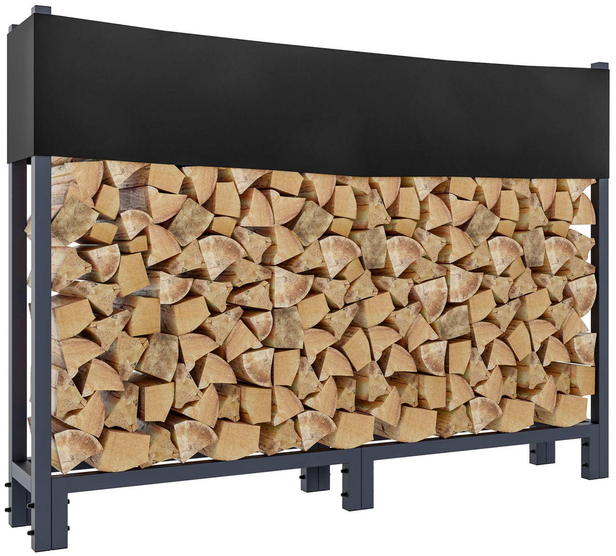 KAMINHOLZREGAL 160/25/115 cm Metall anthrazit - Anthrazit, Textil/Metall (160/115/25cm) - CLP