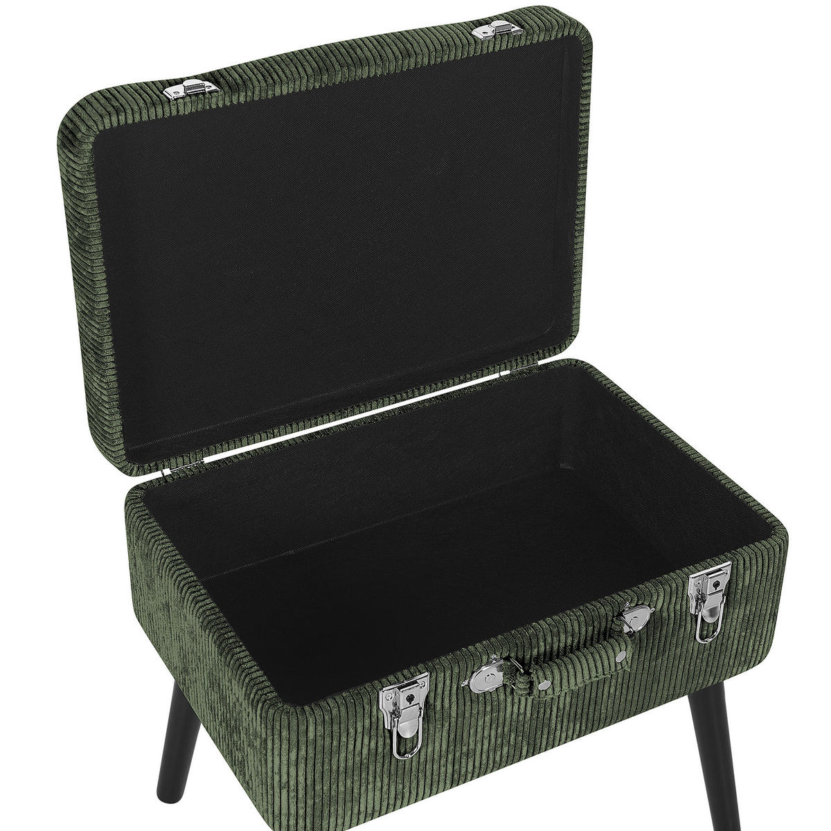 HOCKER Mallard 36/52/46 cm - Grün, Textil (52/46/36cm) - Beliani