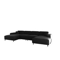 WOHNLANDSCHAFT Gloria In Tiffani - Schwarz, Holzwerkstoff/Textil (378/73/165cm) - Fun Möbel