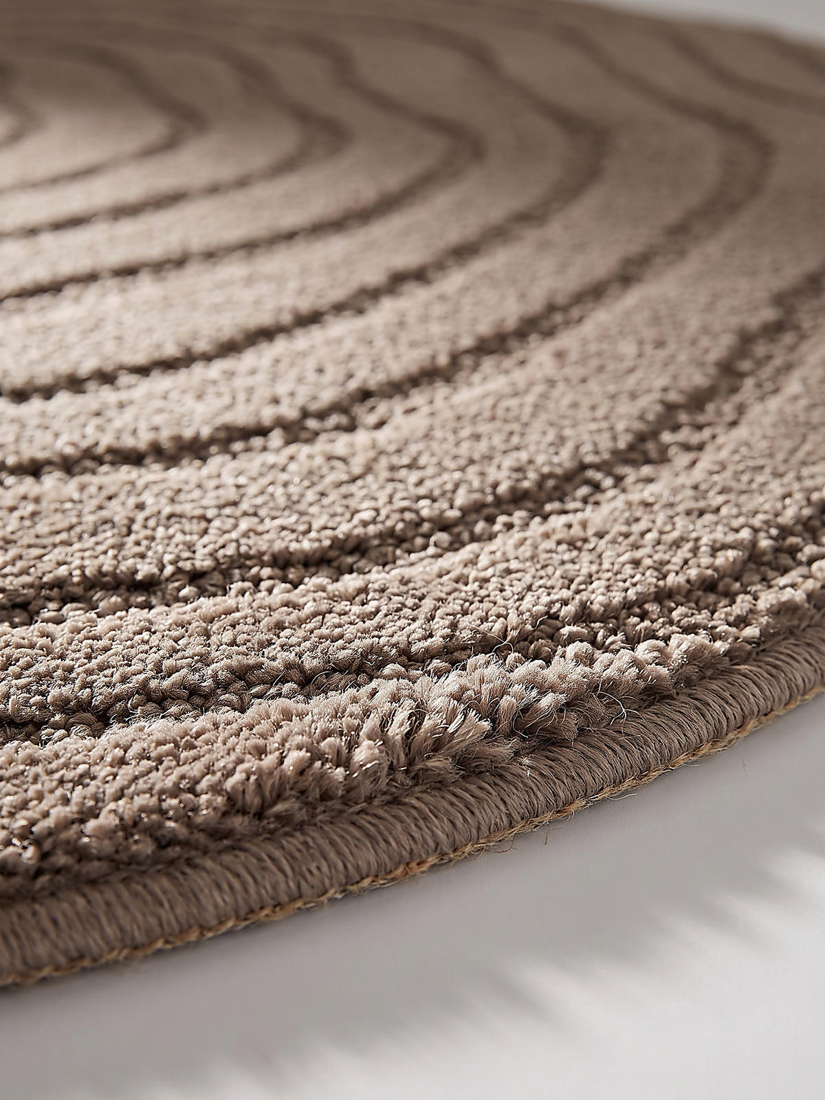 TEPPICH Kurzflor CETINA Gestreift Polypropylen-Polyester Braun 120 x 120 cm - Braun, Textil (120/120cm) - KADIMA DESIGN