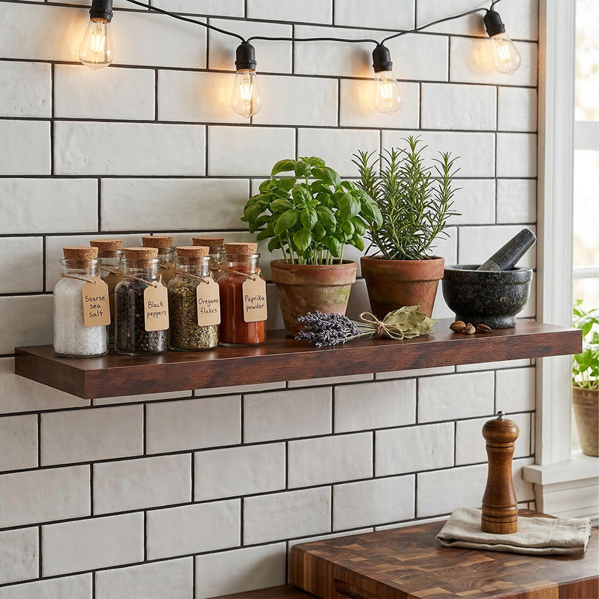 NÁSTENNÁ pol. - hnedá, kov/kompozitné drevo (80/4/23cm) - Relaxdays