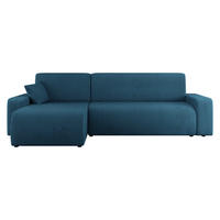 ECKSOFA Piano L Cord - Blau/Schwarz, Holz/Kunststoff (244/145cm) - MIRJAN24