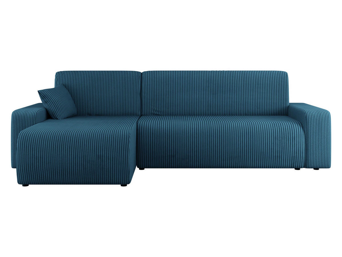 ECKSOFA Piano L Cord - Blau/Schwarz, Holz/Kunststoff (244/145cm) - MIRJAN24