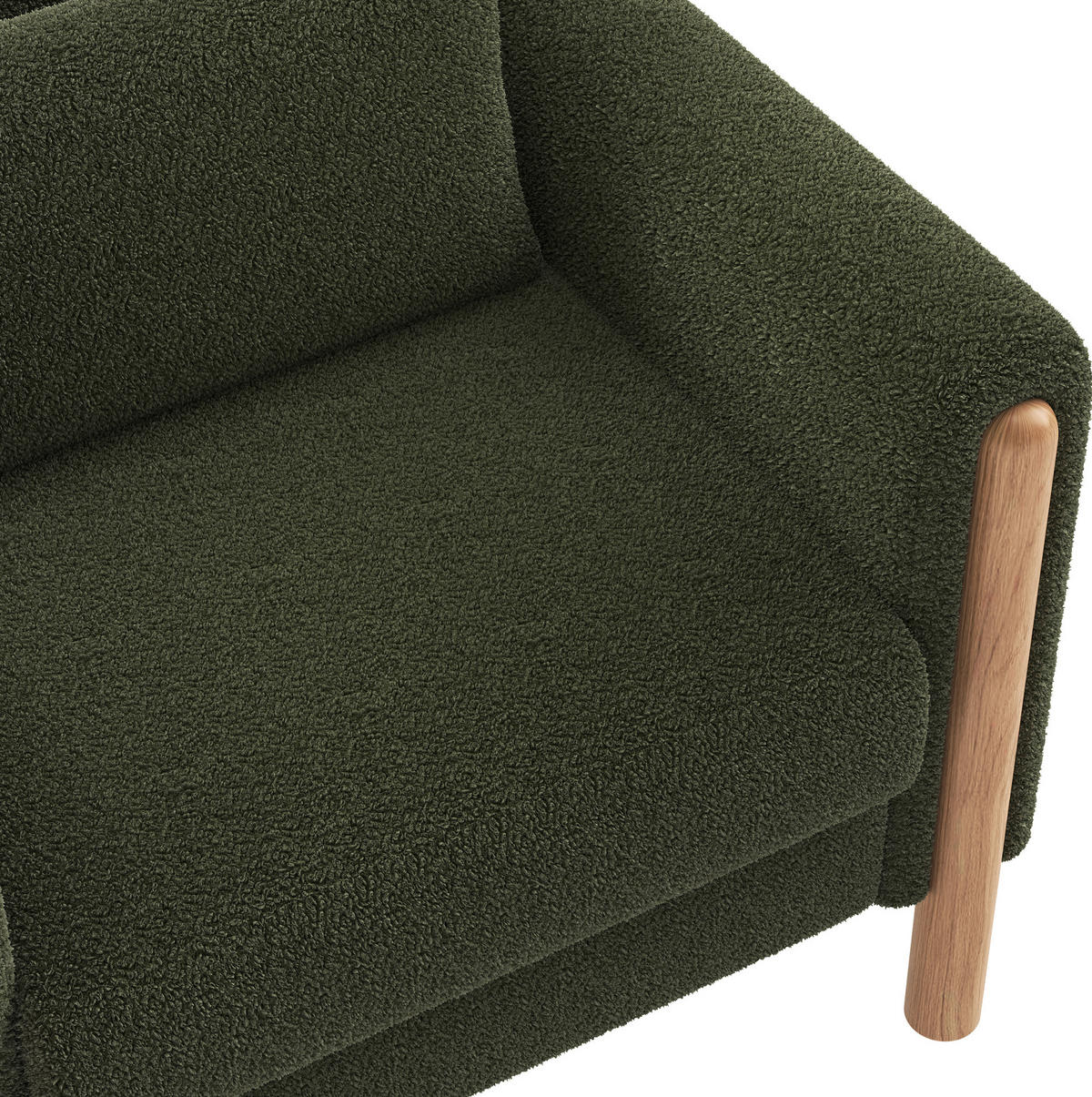 SESSEL 87/88.5/83 cm Grün aus Teddy mit abnehmbarem Sitzkissen - Grün, Textil (83/88.5/87cm) - OKMYHOME