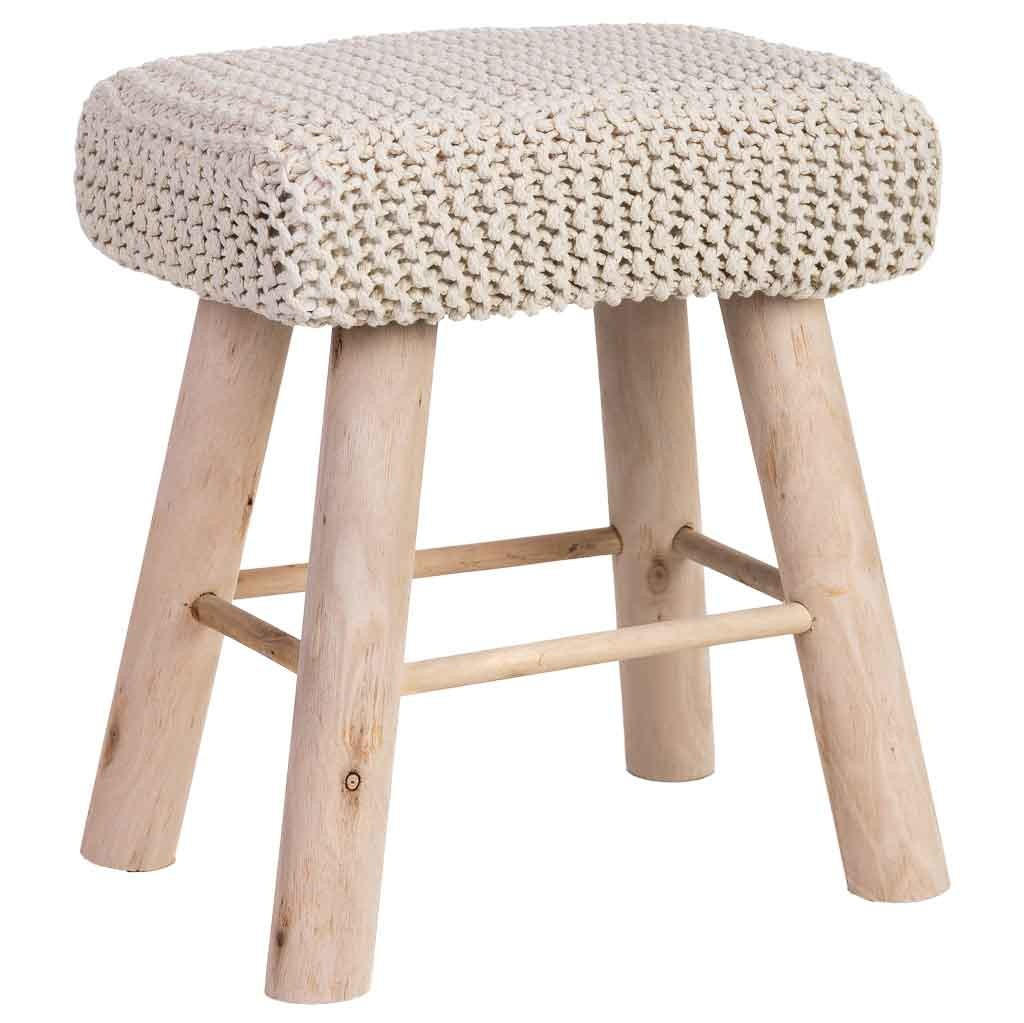 Wanderlust Hocker Weiß 26x44x39 cm