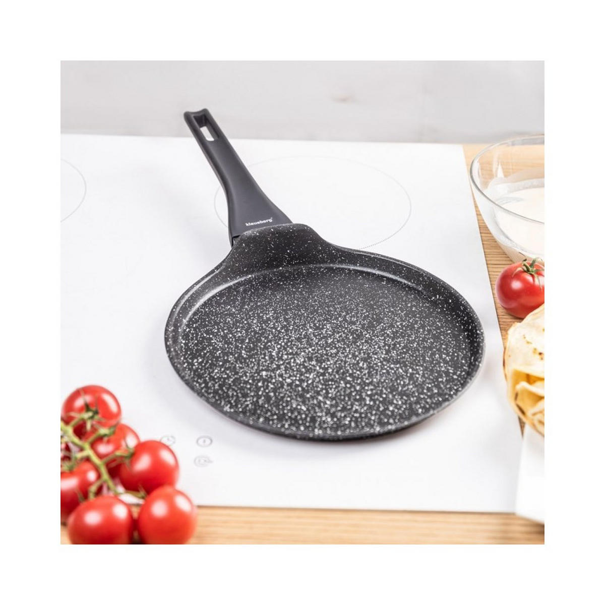 CRÊPEPFANNE Schwarz 24/24/1.7 cm 63857 - Schwarz, Metall (24cm) - Klausberg 