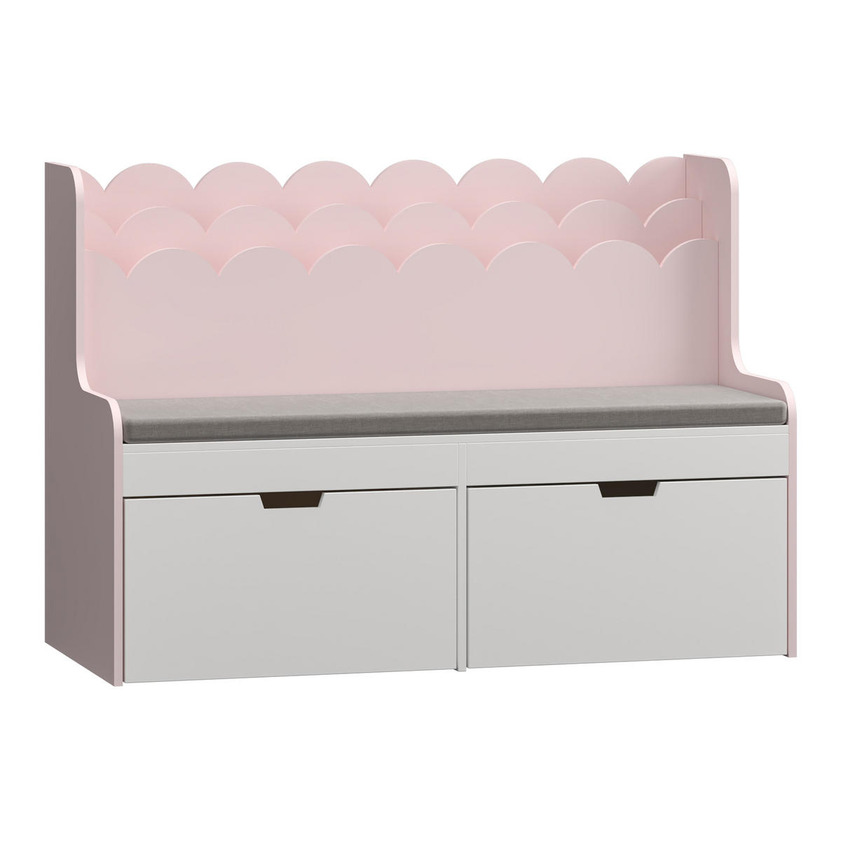 KINDERSITZBANK Vestnes - Hellrosa/Weiß, Holzwerkstoff (100/70/45cm) - [en.casa]