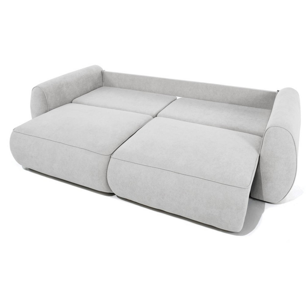 3-SITZER Schlafsofa Bravo mit Eckfunktion, mit zwei Bettkasten, Hellgrau - Hellgrau/Schwarz, Textil (257/96/110cm) - Beautysofa