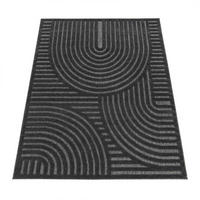 TEPPICH Kurzflor Struktur Wohnzimmer schmutzabweisend Anthrazit Rechteckig 160x220 - Anthrazit, Textil (160/220cm) - KADIMA DESIGN