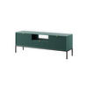 TV-SCHRANK NOVA Geriffelt Regal, 2 Türen, Schublade, Schwarze Beine, 154x39x56cm, Labrador - Türkis/Schwarz, Holzwerkstoff/Kunststoff (154/56/39cm) - DomoHome