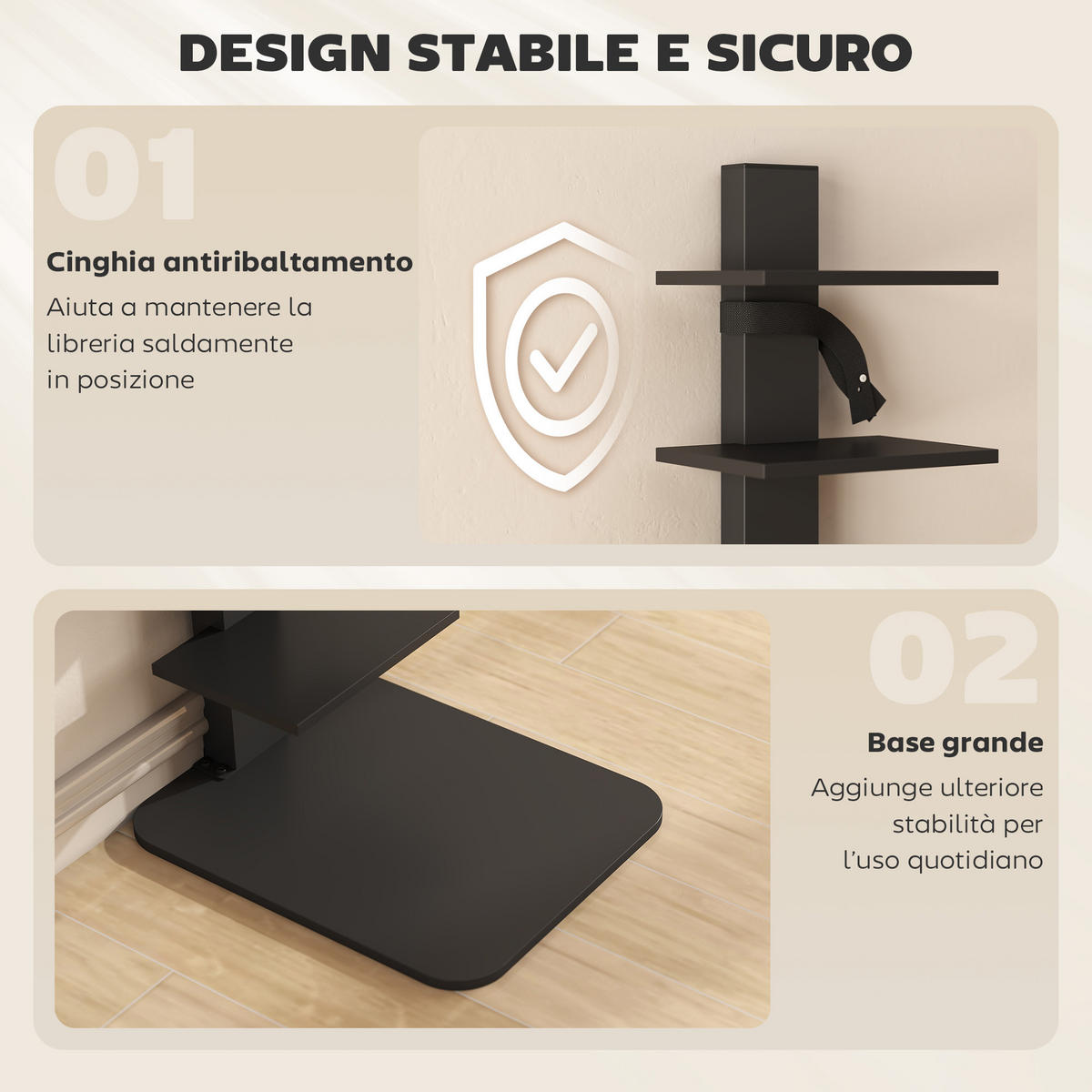HOCHREGAL,11-STÖCKIG Industriestil 34,5x41,5x163,5cm,schwarz - Schwarz, Holzwerkstoff (41.5/163.5/34.5cm) - Vallsero