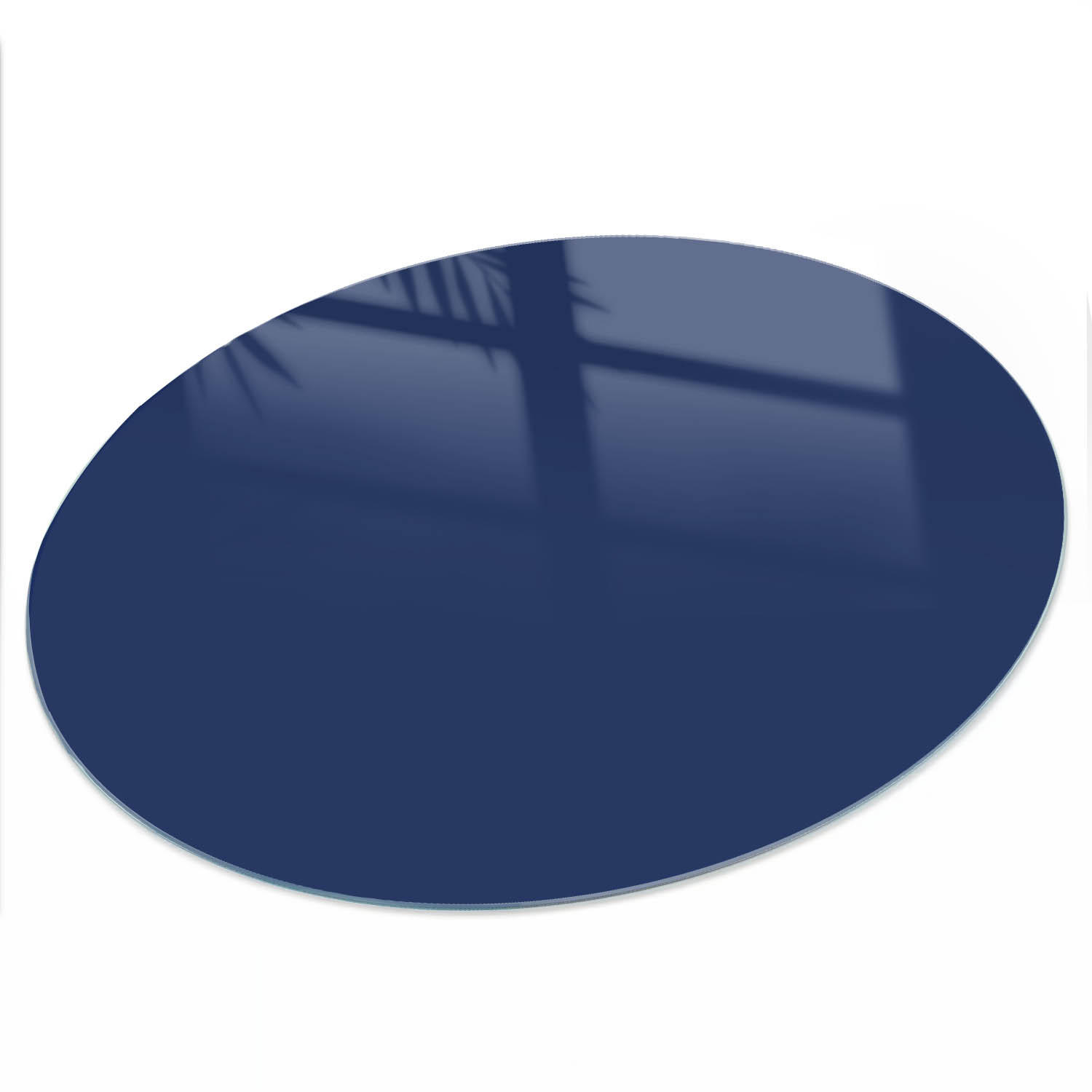 TISCHPLATTE fi50 cm – Leuchtendes Marineblau - Grün, Glas (50/50/0.4cm) - Wallfluent