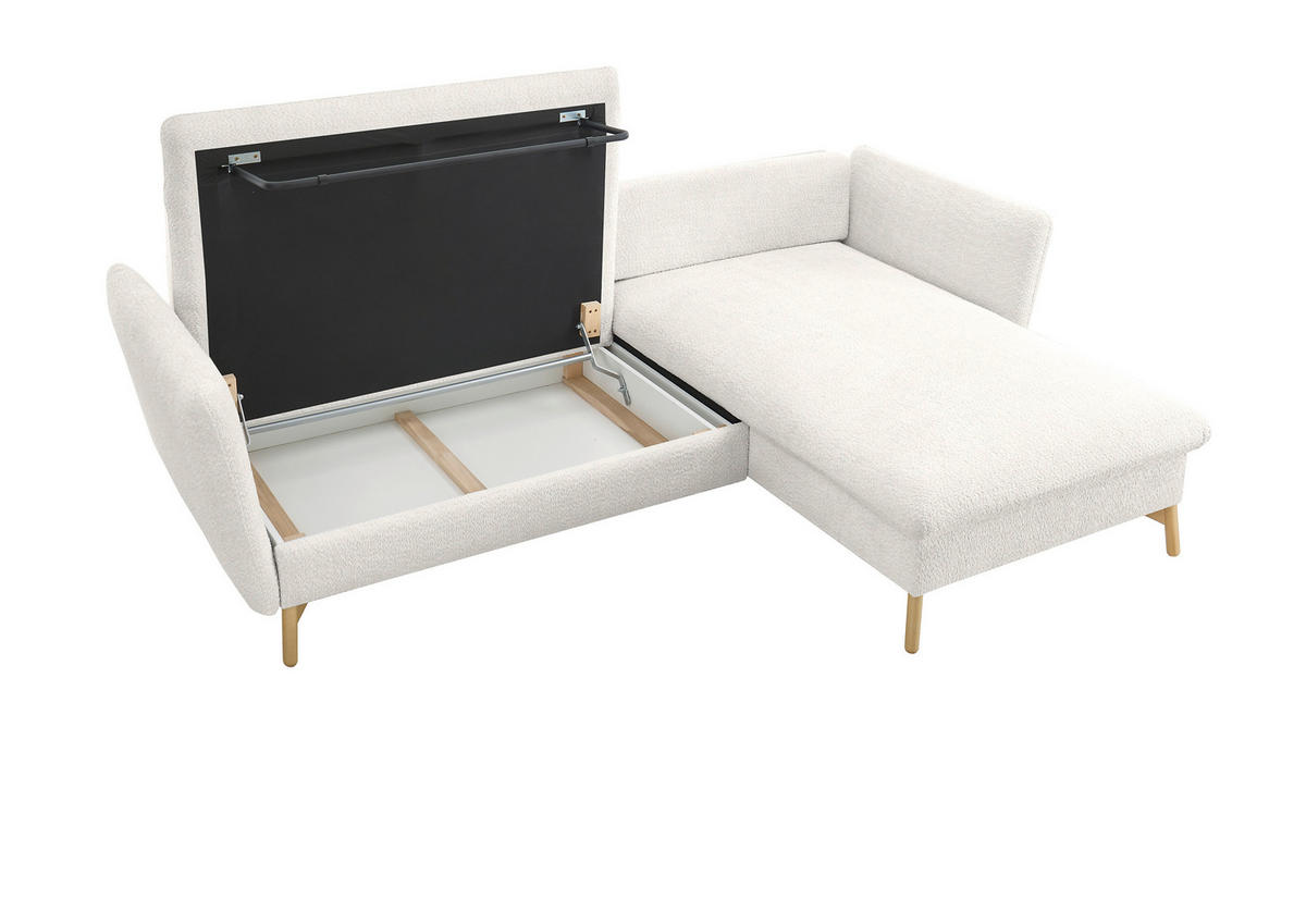 ECKSOFA S11 Ambriamo Weiß 258/91/167 cm Recamiere rechts - Weiß, Textil (258/167cm) - Livojo