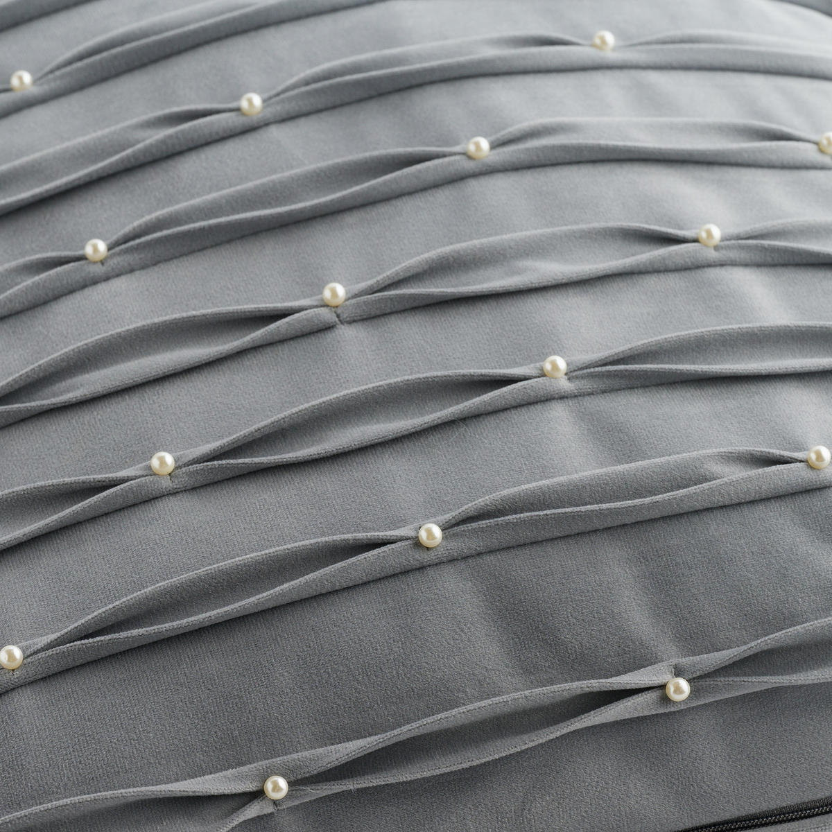 KISSENBEZUG Perline - Dunkelgrau, Textil (45/45cm) - home&you