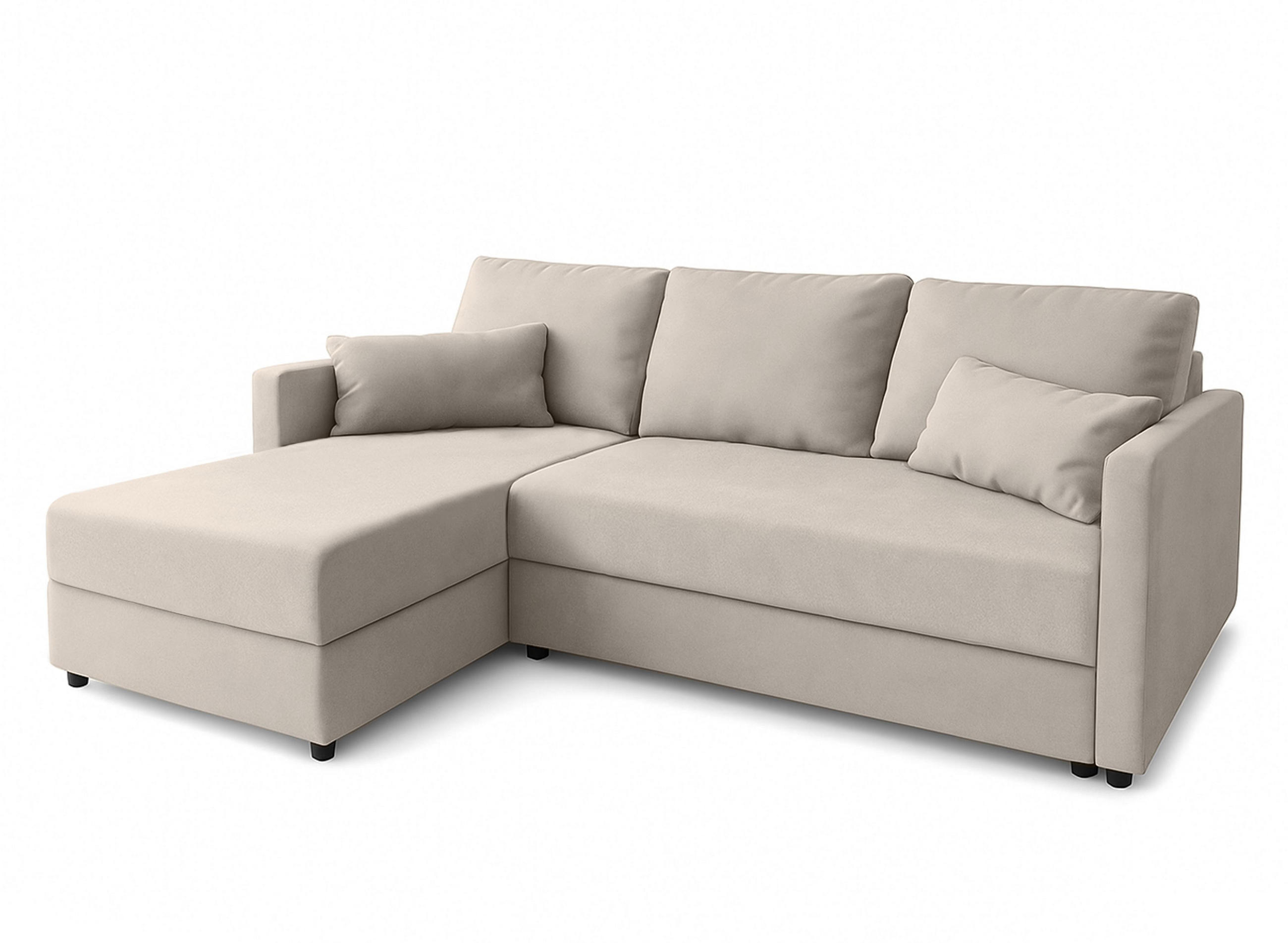 ECKSOFA L Form Dolceo Beige 226/140/78 cm – Schlaffunktion Universell Rechts Links - Beige/Schwarz, Kunststoff/Textil (226/140cm) - AX Living
