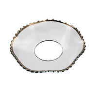 GLAS-KERZENMANSCHETTE (Bobeches) Gezackt, gewellt Goldrand für Kerzen bis Ø25 mm - Transparent, Paraffin (7/0.2/7cm) - Holfeuer Crystal Design